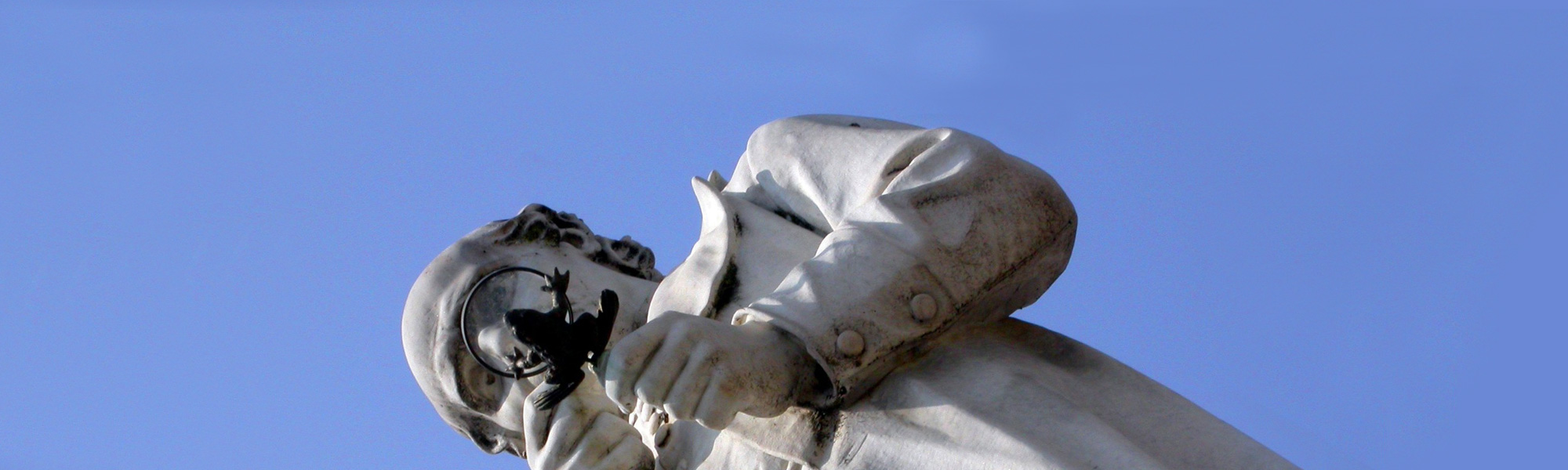 Carrara marble statue, created by Guglielmo Fornaciari and Vasco Montecchi, honoring the great 18th-century biologist