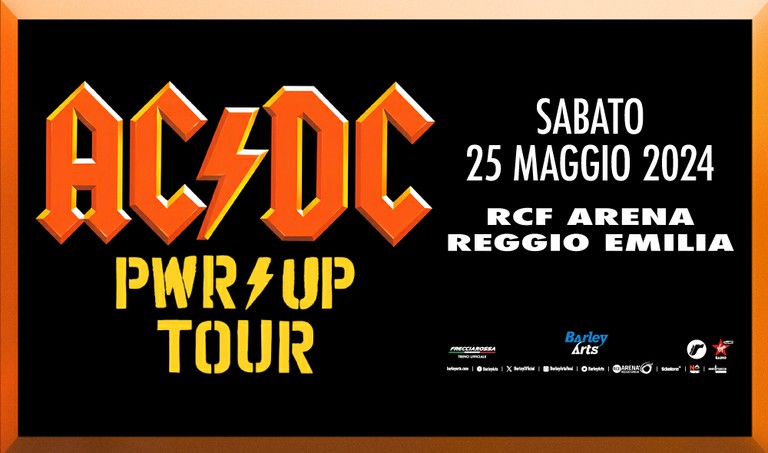 AC/DC in concert at the RCF Arena in Reggio Emilia for the only Italian date of the Power Up Tour Europe 2024, which includes 21 concerts in ten European countries.