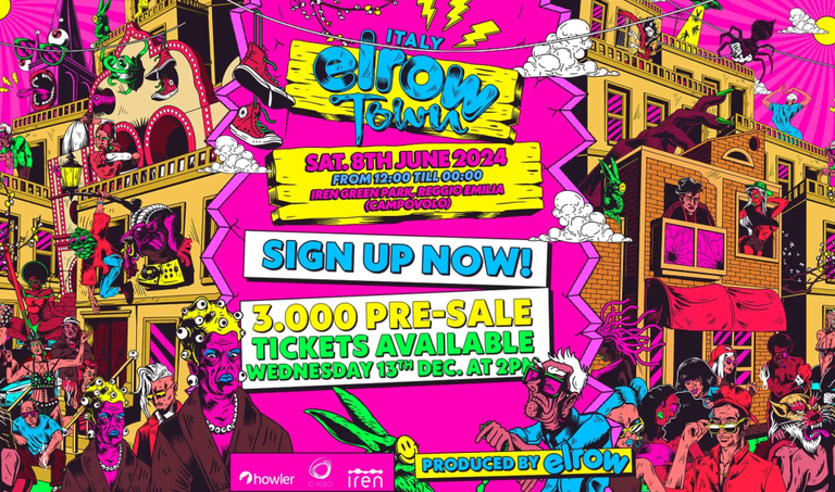 Elrow Town in Italy: at Iren Green Park (Campovolo), June 8, 2024.