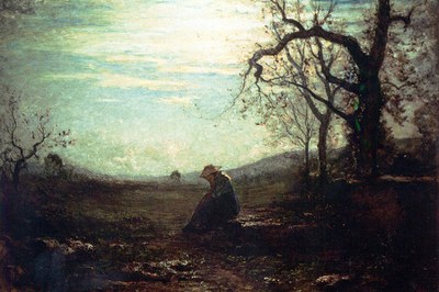 "The solitude" painting of Antonio Fontanesi
