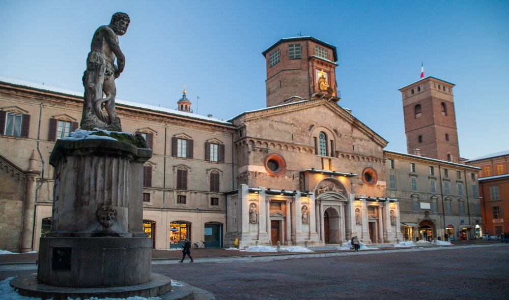 Footsteps over the time. Reggio Emilia Middle Ages