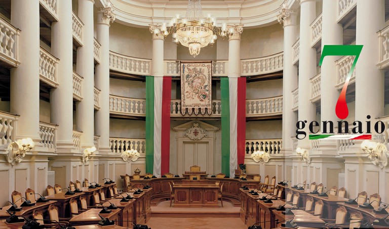229th anniversary of the proclamation of the National Tricolour Flag. In Piazza Prampolini.