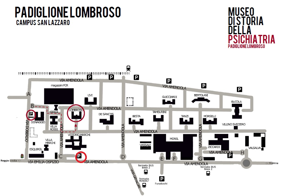 Mappa Area Campus Ex San Lazzaro - Padiglione Lombroso
