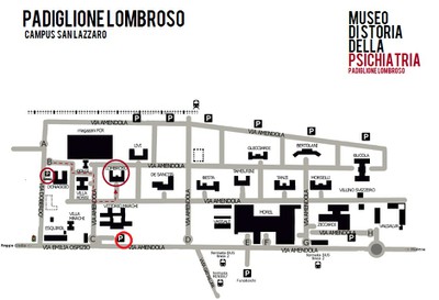 Mappa Area Campus Ex San Lazzaro - Padiglione Lombroso