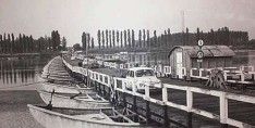 vecchio ponte in chiatte che collegava Boretto a Viadana
