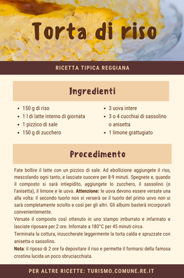 Scheda ricettario Torta di Riso