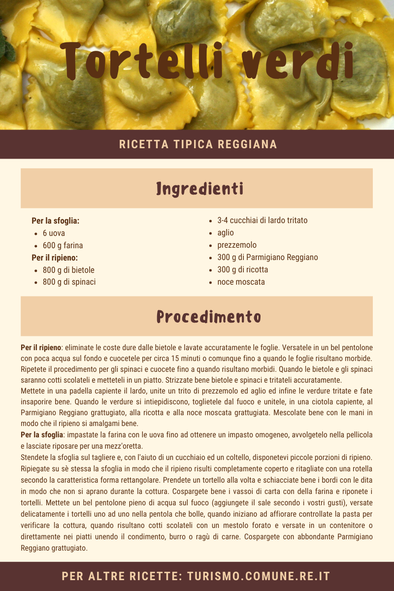 Scheda ricettario tortelli verdi