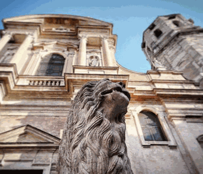 Basilica di San Prospero, particolare con il leone