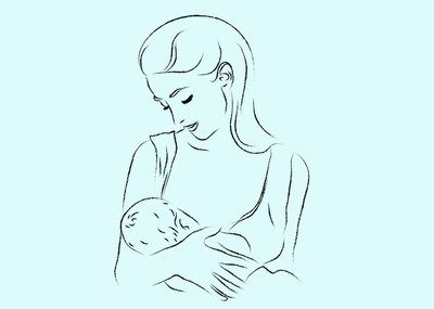 Mamma che allatta, disegno